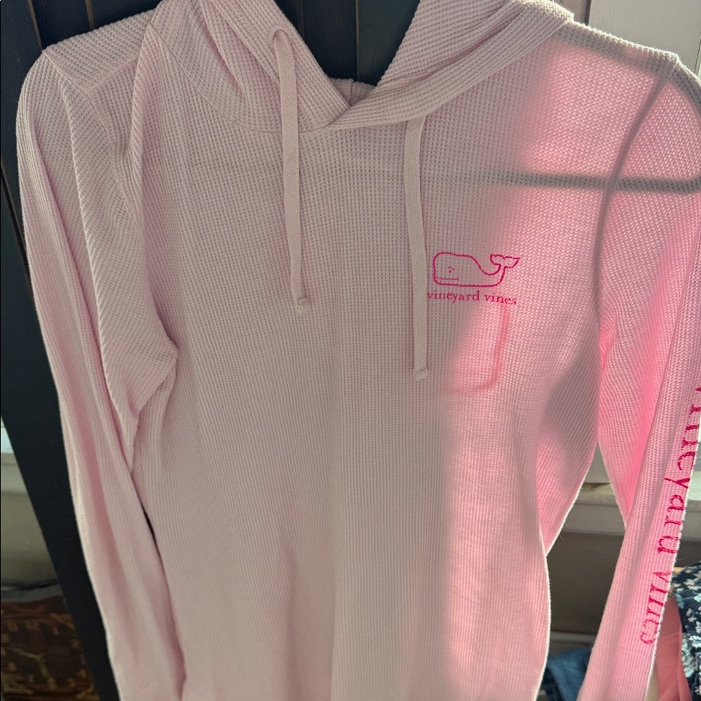 Vineyard Vines Light Pink Waffle Knit Hoodie